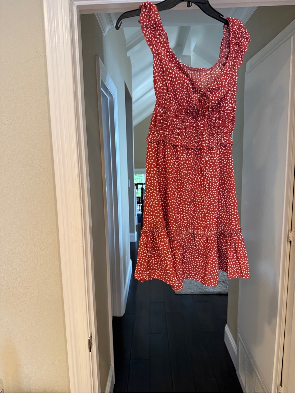 Amazon Red Sleeveless Ruffle Tiered Mini Dress
